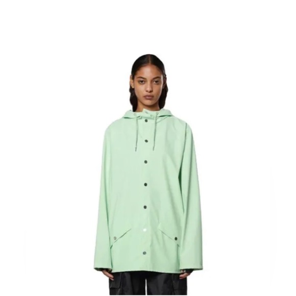 NWT Rains Belted Trench Style Curve Jacket in Green Size  XL. H - Picture 2 of 6